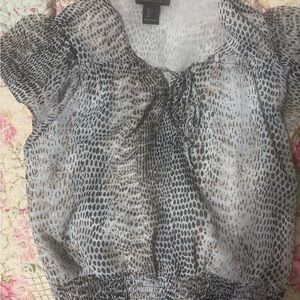 Rachel Zoe Gray Cap Sleeve Ruched Blouse